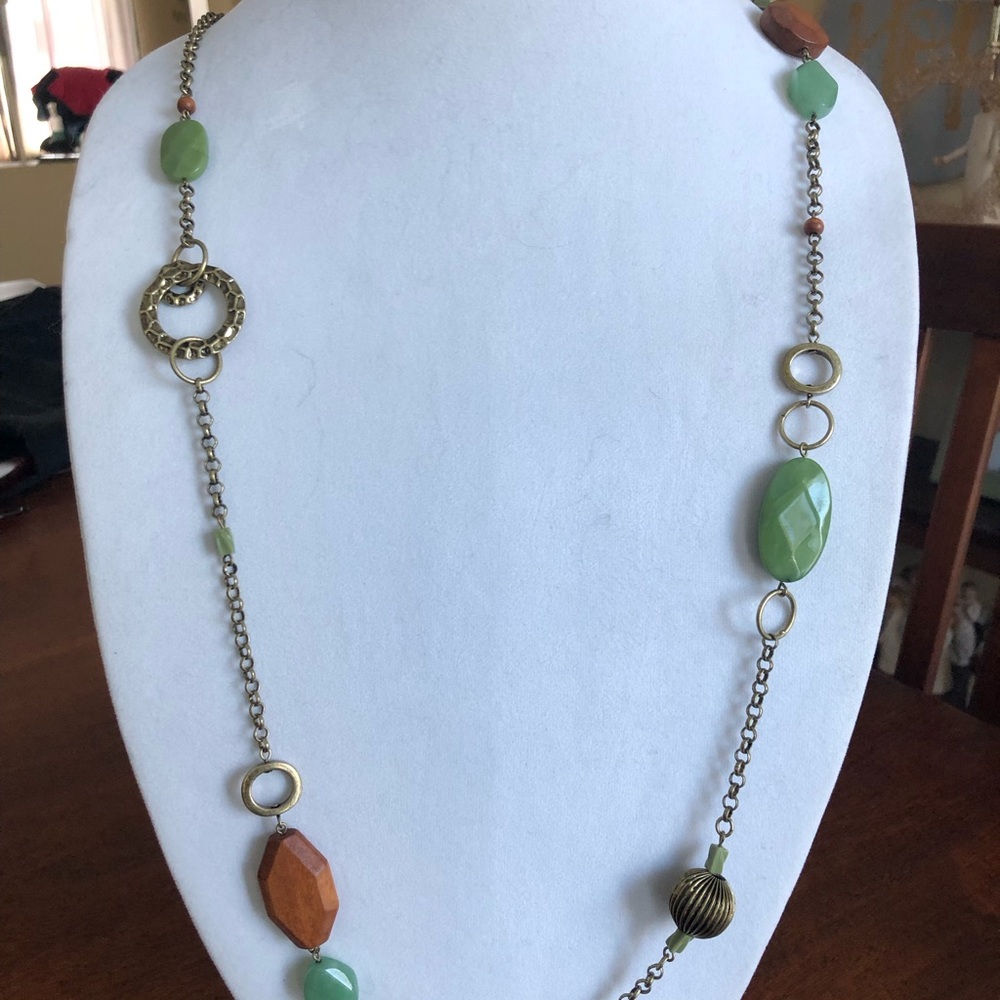 Lia Sophia Green and Gold Necklace